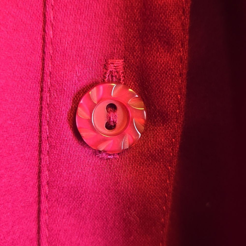 Maggie Barnes-Burgundy, collared, button down front, 3/4 sleeved top. Sz 34 NWT. - Picture 6 of 12